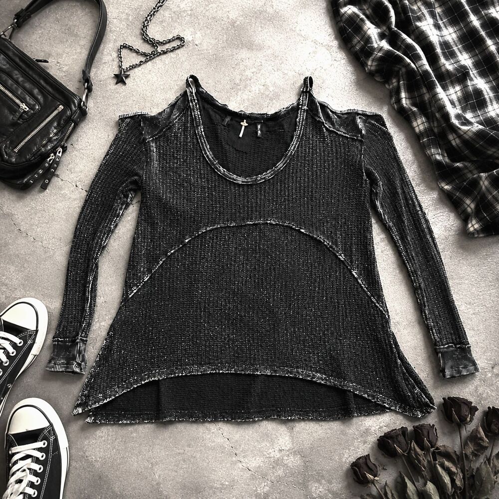 Buffalo David Bitton Grunge Tunic Top Y2K Urban Punk Slouchy Distress Streetwear